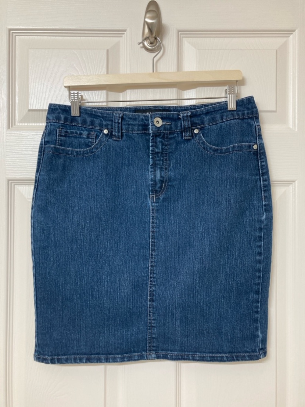 Nine West Women’s Dark Blue Jean Denim Skirt Size 10 Coastal Cowgirl Country